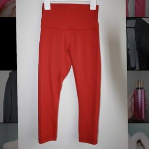 Red Lululemon Crop Leggings